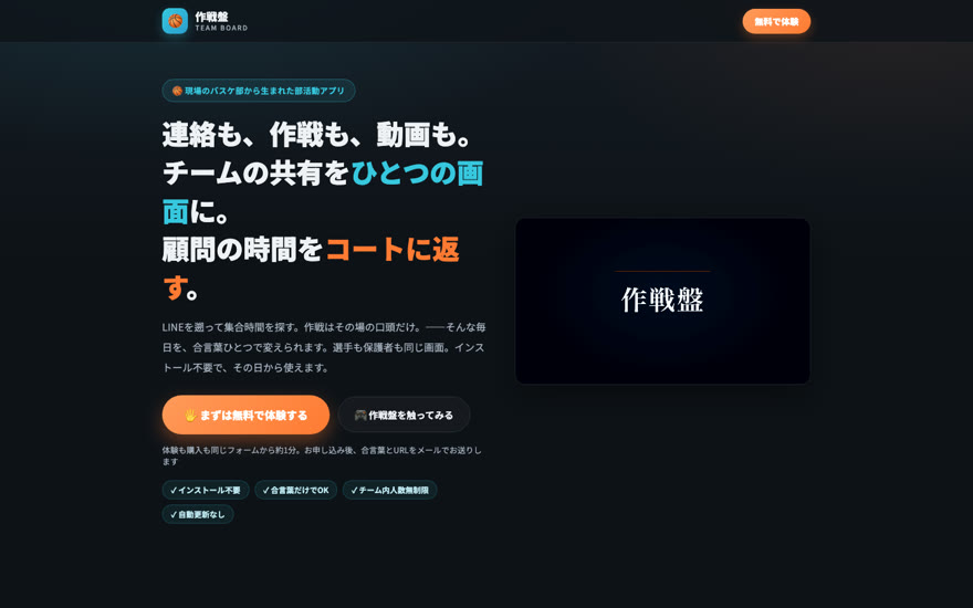 TEAM BOARD の紹介ページ